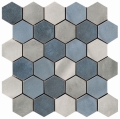 CIR MATERIA PRIMA MOSAICO ESAGONA MIX BLUE YETI GRUPPO WARSZAWA