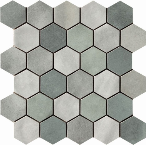 CIR MATERIA PRIMA MOSAICO ESAGONA MIX GREEN YETI GRUPPO WARSZAWA