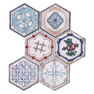 CIR NEW ORLEANS ESAGONA MARDI GRAS S/6 24x27,7 1049660 Dekor