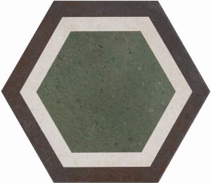 CIR ITALICA TERRA MODERNA ESAGONA VERDE 24x27,7 1087202 Płytka gresowa