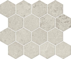 SERENISSIMA CONCRETA MOSAICO ESAGONA AVORIO 25x30 RETT 1081886 Płytka gresowa