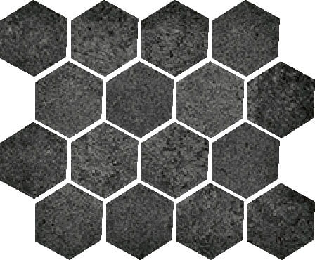 SERENISSIMA MATERICA MOSAICO ESAGONA NERO 25x30 - YETI WARSZAWA